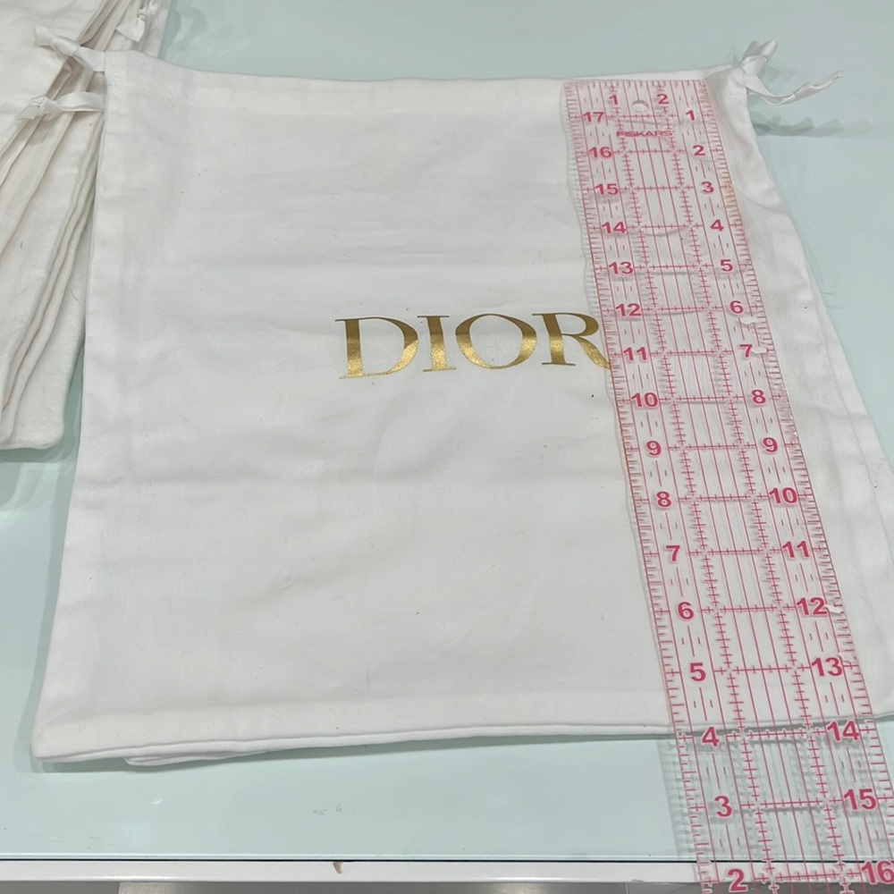 Dior dustbags with white felt and gold letters- shoes dust bags
